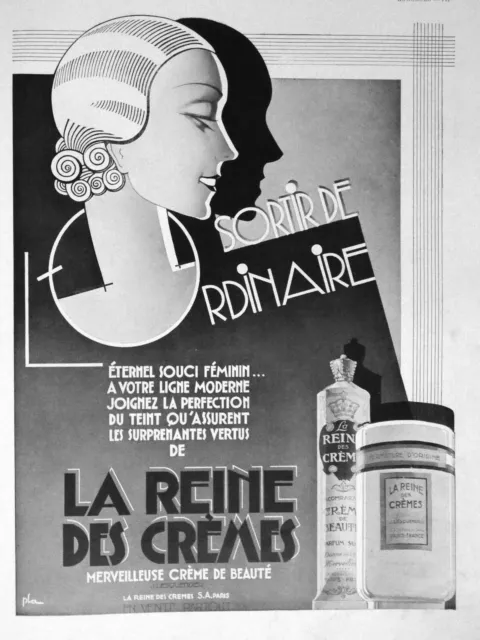 Publicité De Presse 1932 Sortie De L'ordinaire La Reine Des Crèmes J.lesquendieu