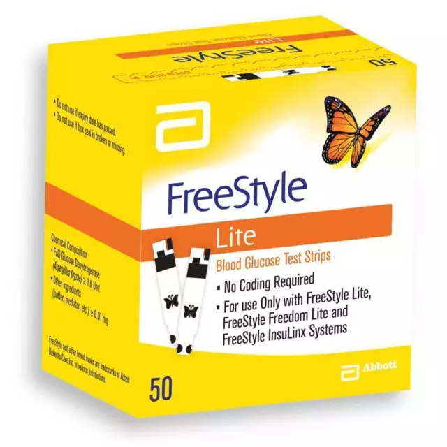 FreeStyle Lite Blood Glucose Test Strips x 50