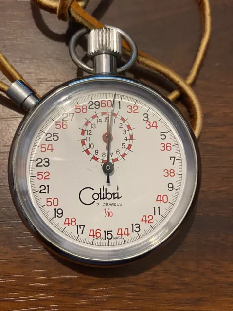 Swiss Made Colibri 7 Jewels 1/10 Mechanical Wind Up Vintage STOPWATCH