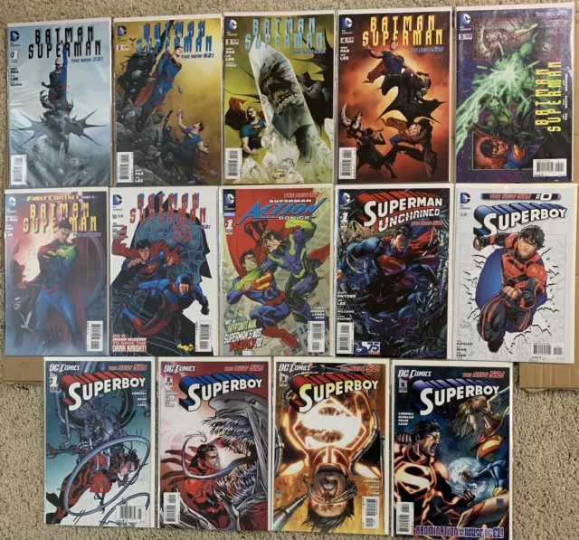 DC Comics New 52-Batman Superman,Superman Action Comics & Unchained and Superboy