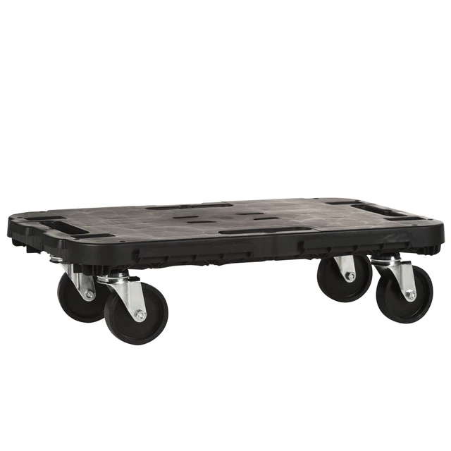 Pedana C/Ruote Port. 300Kg Cm.48X29X12,5 Nera  Pz 1,0