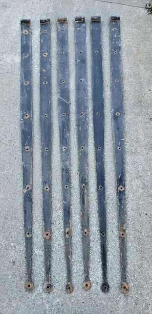 HUGE Antique Hand Forged 98" Barn Door Belt Strap Hinges Wrought Iron Blacksmith