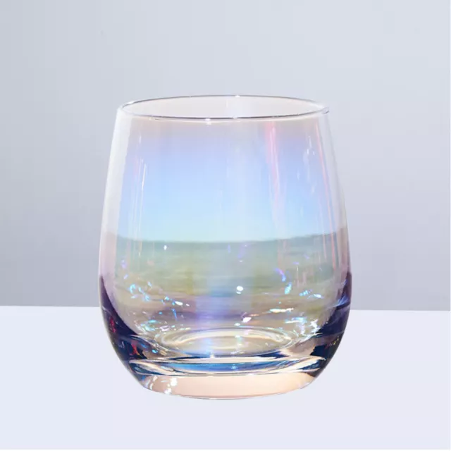Glass Tumblers Cups Ion Plated Iridescent Stemless Wine Glasses