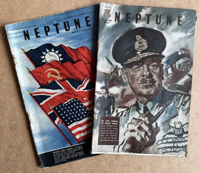 WW2 NEPTUNE Magazine. Allied propaganda for Merchant Seamen. 2 copies. VGC