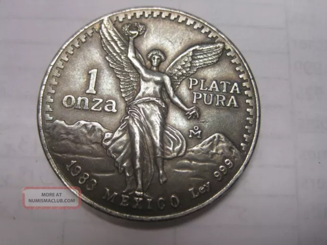 1983 Mexican Libertad Onza 1 oz .999 Silver Uncirculated Coin