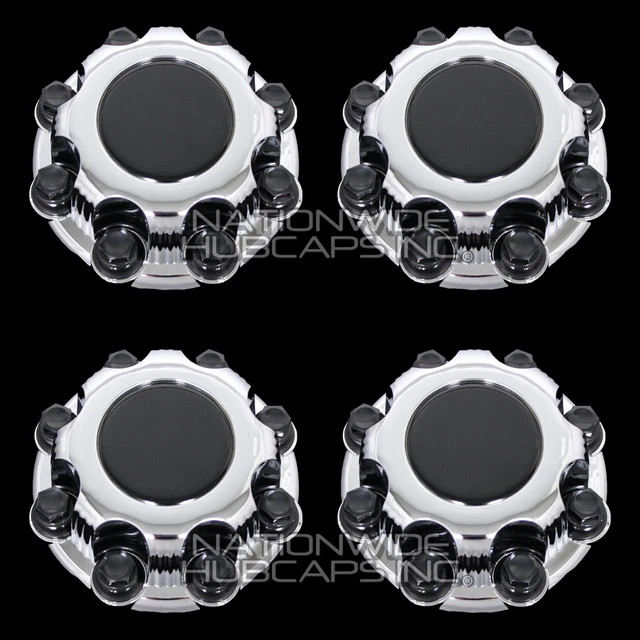 4 CHEVY GMC 8 Lug CHROME Wheel Center Hub Caps Bolt Covers fit Alloy