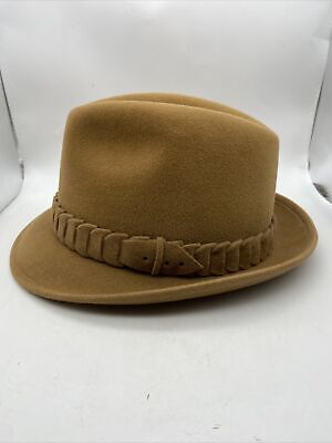 Vintage Borsalino Alessandria Brown Velour Fedora Hat Size 7