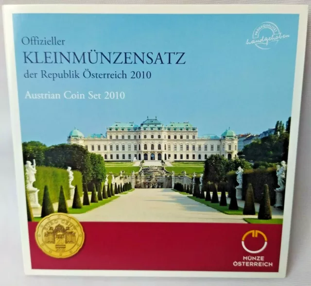 KMS Österreich 2010 handgehoben 3,88€ offizieller Kursmünzensatz im Folder