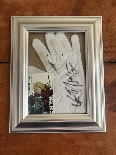 VIC MIGNOGNA Signed Glove And Card FULL METAL ALCHEMIST
