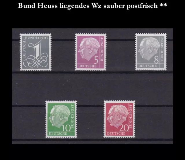 Bund 1954 Heuss liegendes Wasserzeichen Wz. 4Y und lumogen sauber postfrisch ** 2