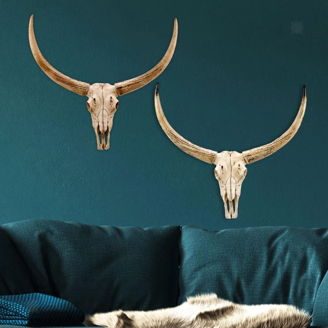 Fenteer Tête De Vache Sculpture Murale Ornement Résine