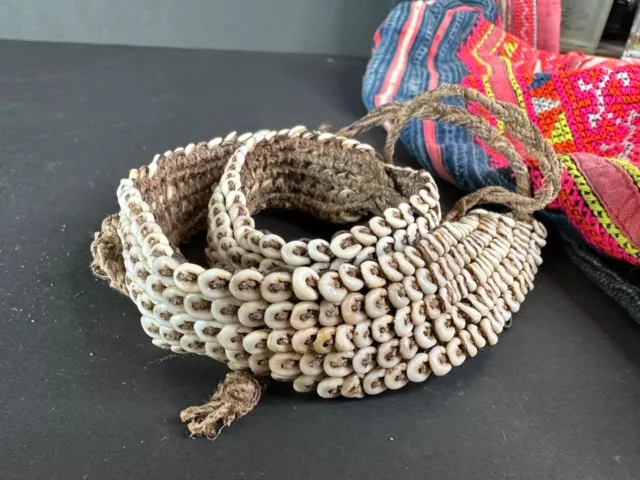 Old Papua New Guinea Cowrie Shell Woven Headband (d.) …beautiful collection and
