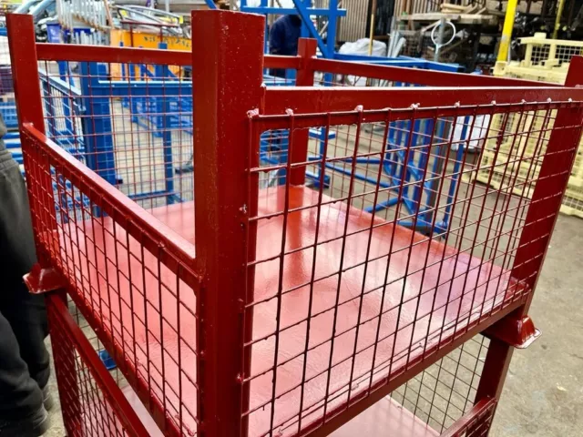 Metal pallet British Stackable Steel Cage Stillage Half Front Steel base