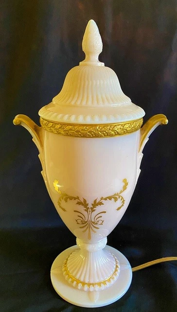 Rare Cambridge Elegant Glass Crown Tuscan Factory Made Urn Lamp 1930s.