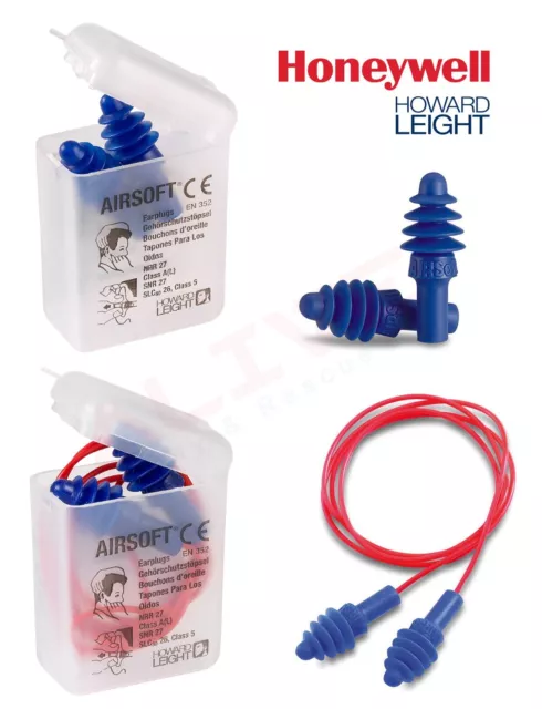 Honeywell HOWARD LEIGHT Reusable Earplugs Airsoft Corded & Uncorded Ear Plugs