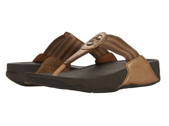 Fitflop Walkstar Bronze 10 Flip Flop Sandals NEW