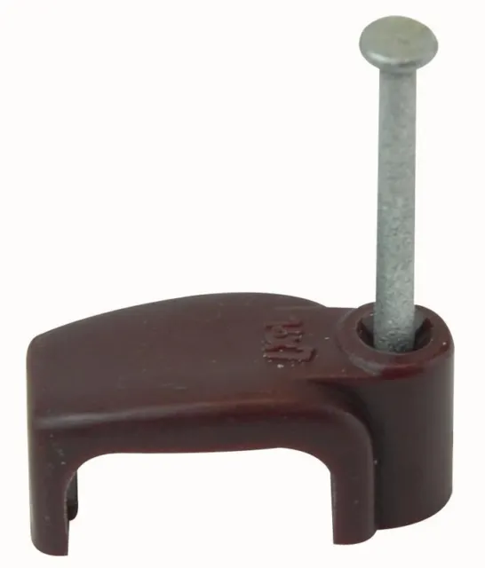 UNIFIX - Flat Twin & Earth Cable Clips 6.0mm Brown 100 Pack