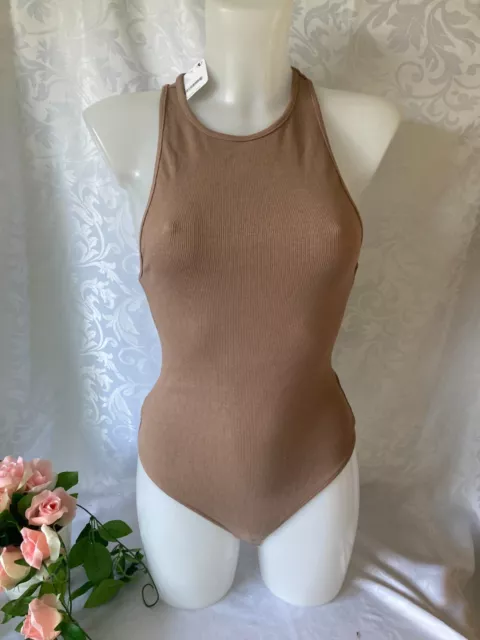 Free People Intimately Ziggy Women Bodysuit Size S Brown Sleeveless New Free P&P