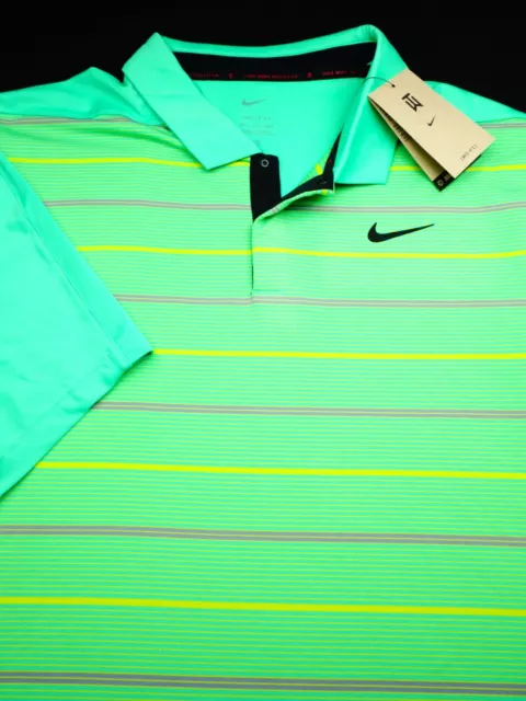NEW! TIGER WOODS Nike Golf Polo Shirt -Xxl Green Yellow Black Poly ...