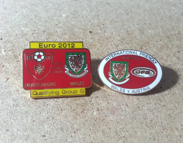 Wales Football Badge / Badges - Montenegro & Austria