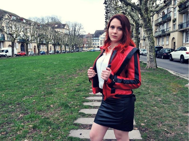 Veste Motard En Cuir Rouge Style Michael Jackson - Réplique Thriller - Cuir Véritable - Toutes Tailles - Neuf Avec étiquettes