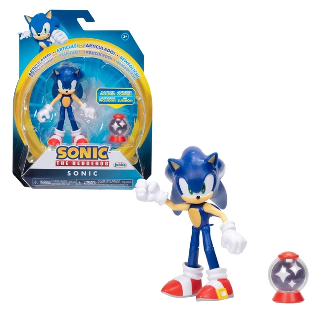 Jakks Pacific Sonic - Action Figure Neo Metal Sonic 10 Cm, Articolata Con Bacchetta Elettrica, Giocattolo Per Bambini Dai 3 Anni