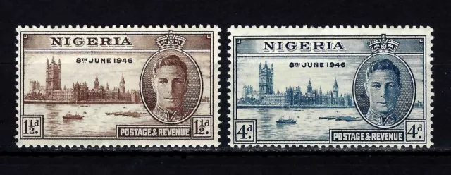 Nigeria Stamp Lot Sc 71-72 / SG 60-61 - Peace And Victory 1946