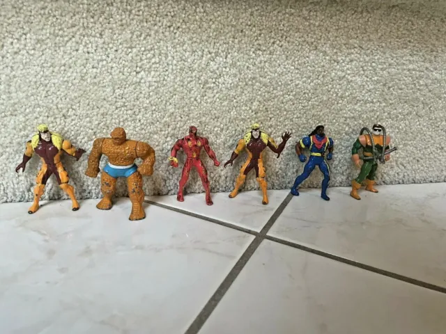 Toy Biz Marvel Heavy Metal Heroes Lot of 6 Die Cast Figures Vintage