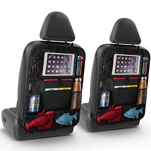 2 Pack Backseat Car Organizer - Multi Pocket All Purpose Holder for iPad, Cooler