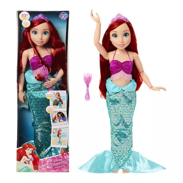 Muñeca articulada Princesa Disney Ariel de 80 cm de altura, pelo largo y...