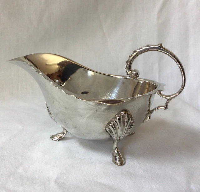 1921 Solid Silver Three Leg Sauce Boat, By William Neale & Son Ltd.  116.19g.