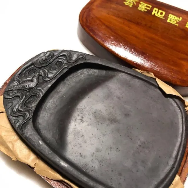 Chinese Duanzhou Ink Stone Suzuri Sumi Grinder Shodo Shuji Bird Motif Engraving