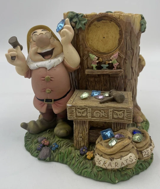 VINTAGE DISNEY SNOW White Seven Dwarfs Doc Pen Pencil Holder Desk
