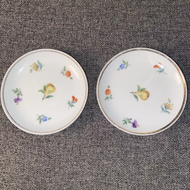Eschenbach Bavaria Baronet China Set of 2 Fruit Plates 4 1/4” w Gold Trim