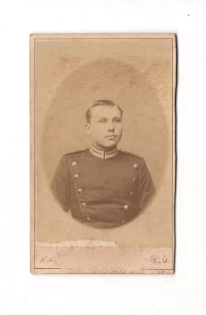 CDV Foto Soldat - Ulm 1880er