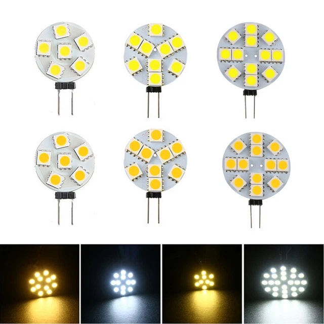 10pcs G4 LED Light Bulb DC 12V Lamps SMD Bulbs Dimmable Cool/Warm White PC Board