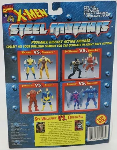 1994 Toy Biz Marvel X-Men Steel Mutants Spy Wolverine vs. Omega Red Figures 2