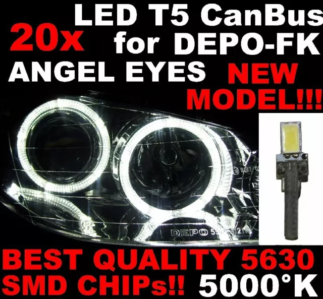 Nr 20 LED T5 5000° CAN SMD 5630 headlights Angel Eyes DEPO FK AUDI A4 8E 1D6FR 1