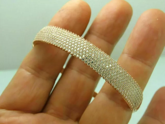 4Ct Round Cut Lab Created Diamond Women's Bangle Bracelet 14k Yellow Gold Plated