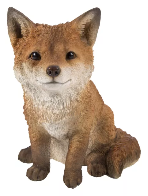 Fox Pup Sitting Garden Statue
