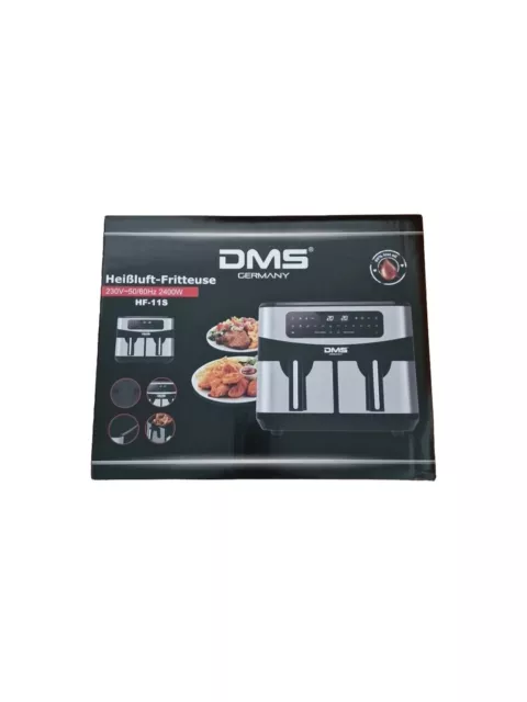 DMS HF-11S Doppelkammer-Heißluftfritteuse, 11 L Fassungsvermögen | Touch Display