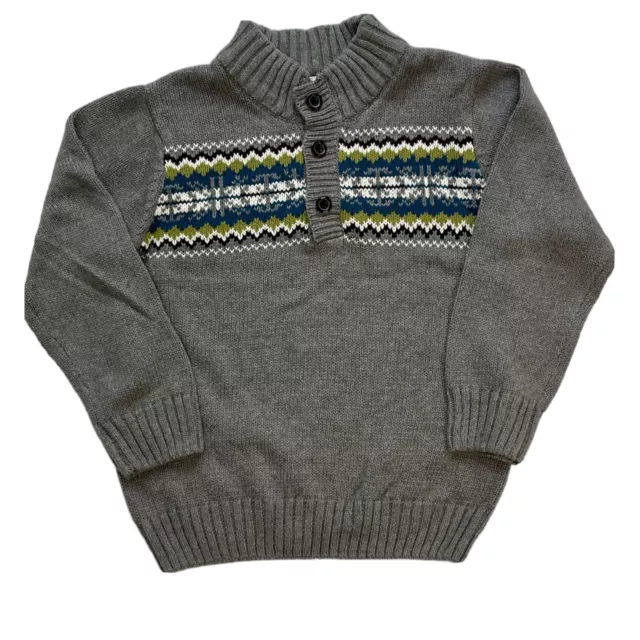 Gymboree Boys Medium (7/8) Heather Gray Cotton Pullover Sweater