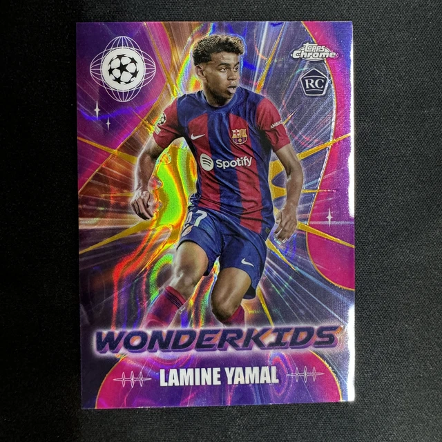 LAMINE YAMAL 202324 Topps Chrome UEFA Wonderkids Gold Lava Rookie RC 