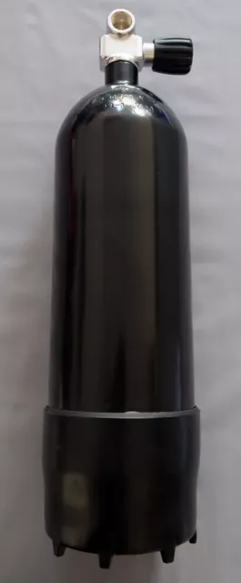 Tauchflasche 5 Liter 200bar komplett mit Mono-Ventil und Standfuss schwarz