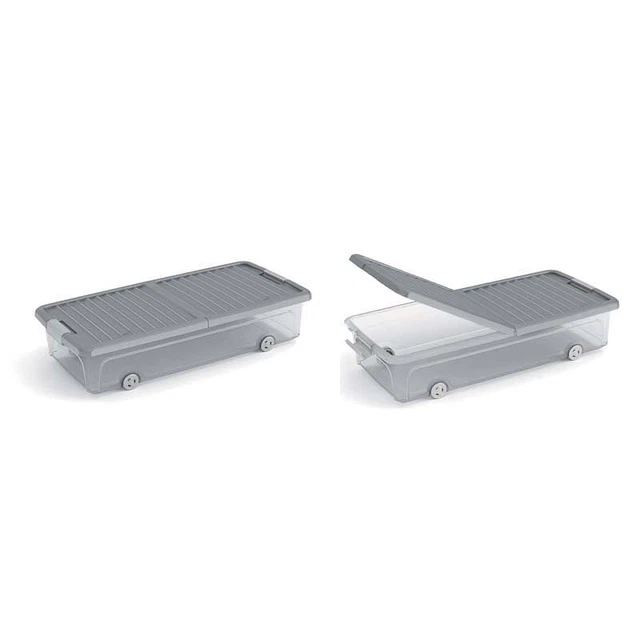 KETER Contenitori "w box", sottoletto l, con ruote, cm 74x37x16,5, colore grigio