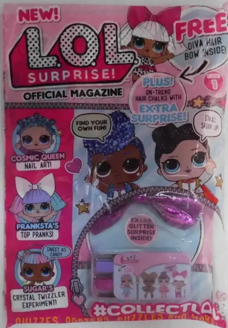 LOL Surprise Official magazine Launch Issue #1 + Hair Chalk, Diva Hair Bow &
