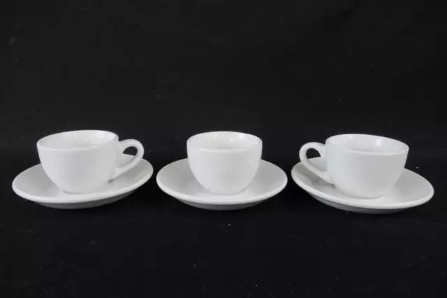 Lot Of 3 World Tableware White Cups Saucers BW 1154 BW 1160 Basic Round Espresso