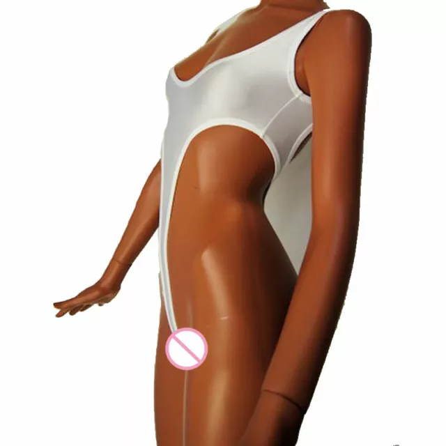WOMEN ONE-PIECE SHINY Metallic Swimsuit High Cut Thong Leotard Swimwear  Bodysuit EUR 8,91 - PicClick IT