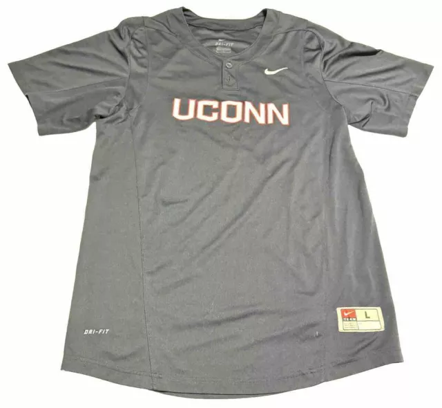 Vintage Nike Team Issued UCONN Huskies Baseball Jersey Dri-fit SIZE Large #10