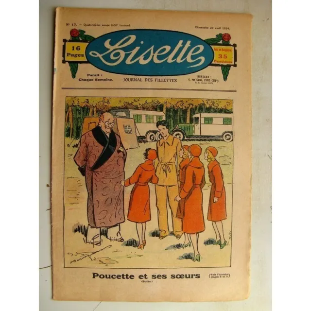 LISETTE N°17 (29 avril 1934) Poucette et ses soeurs (Georges Bourdin) Jase et...